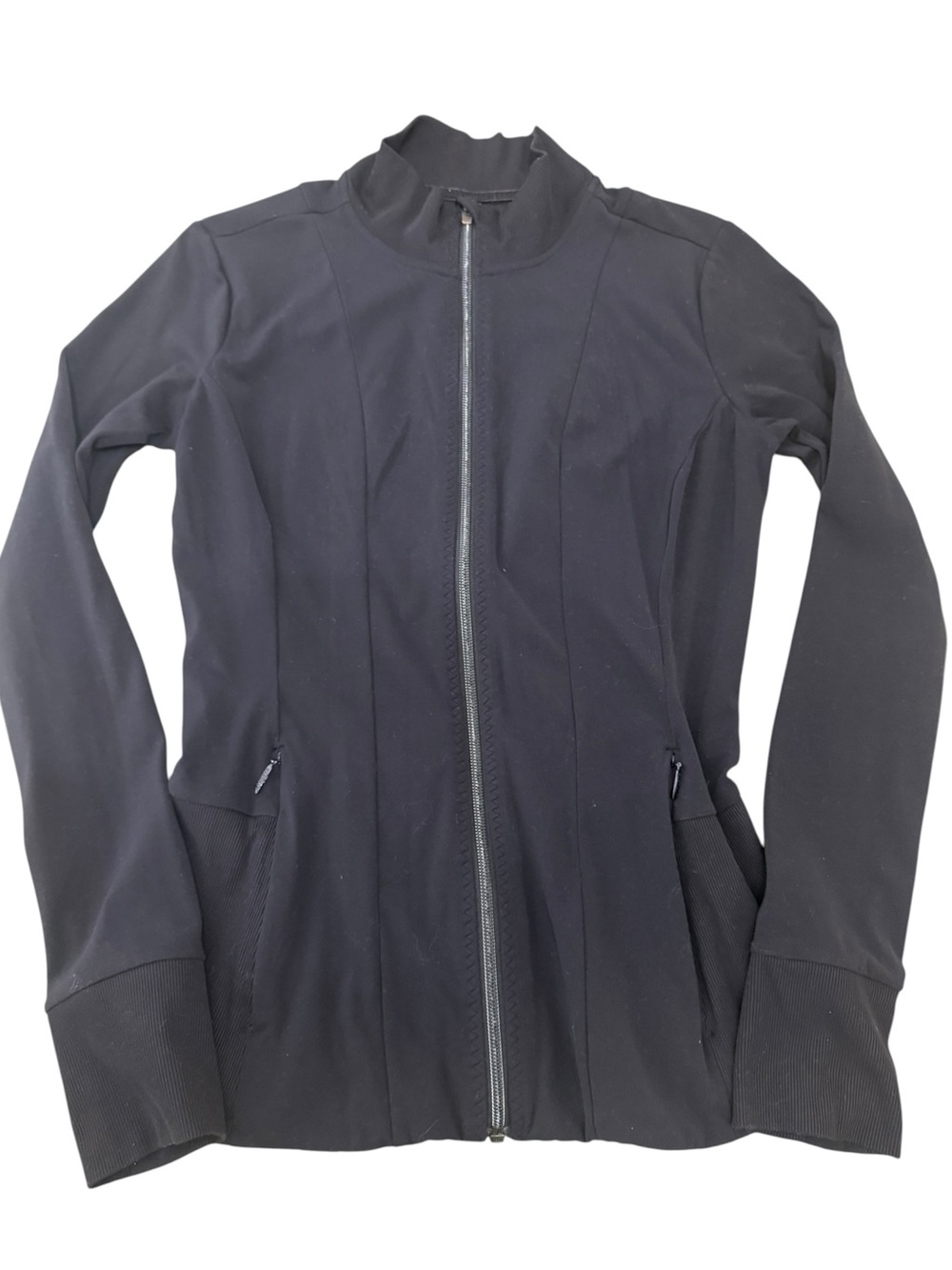 Athleta Shanti Powervita Track Jacket in black Womens Size Small Athletic